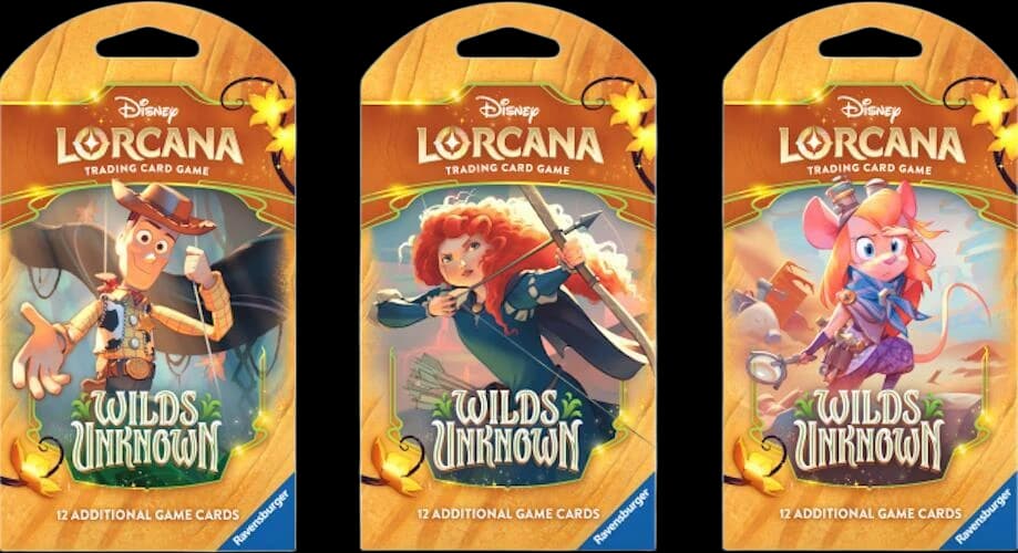 Disney Lorcana: Wilds Unknown Sleeved Booster Pack Art Bundle [Set of 3]