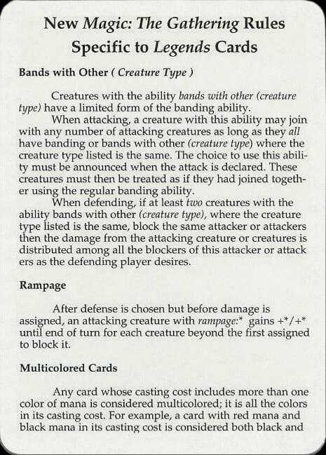 Legends Rules Card