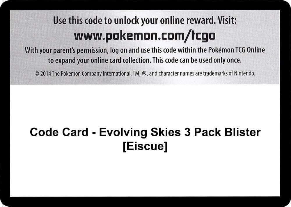 Code Card - Evolving Skies 3 Pack Blister [Eiscue]