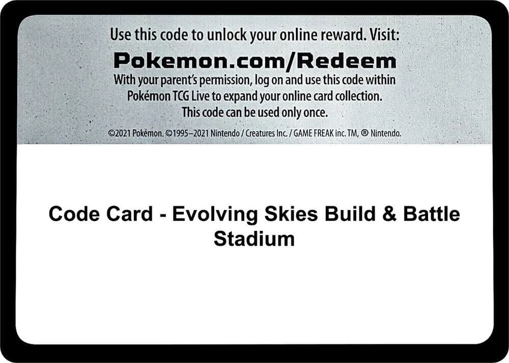 Code Card - Evolving Skies Build & Battle Stadium
