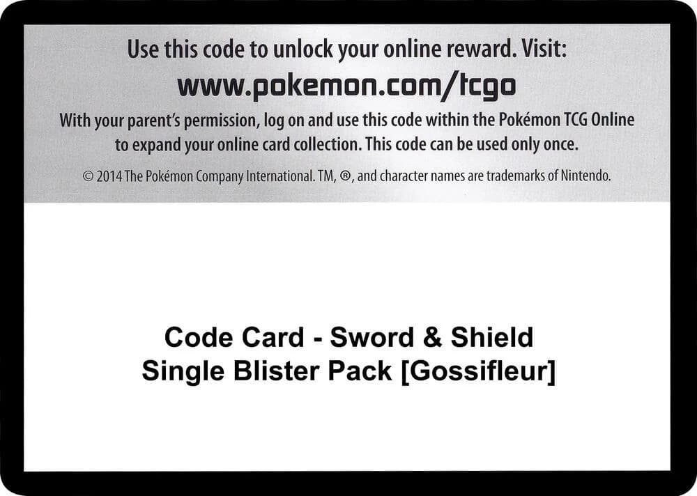 Code Card - Sword & Shield Single Blister Pack [Gossifleur]