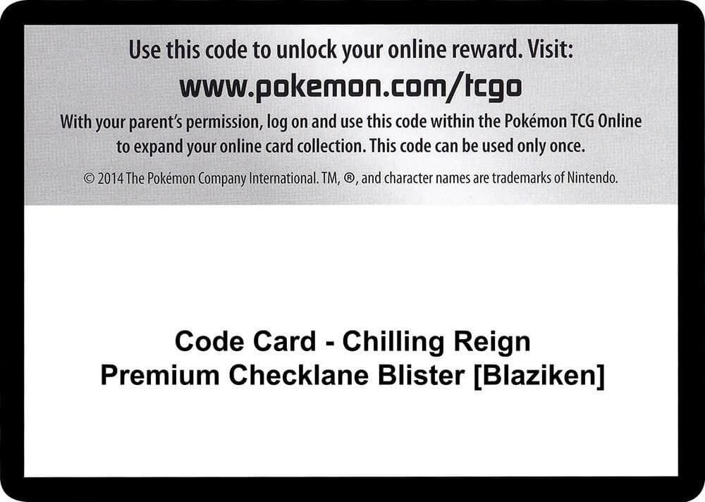 Code Card - Chilling Reign Premium Checklane Blister [Blaziken]