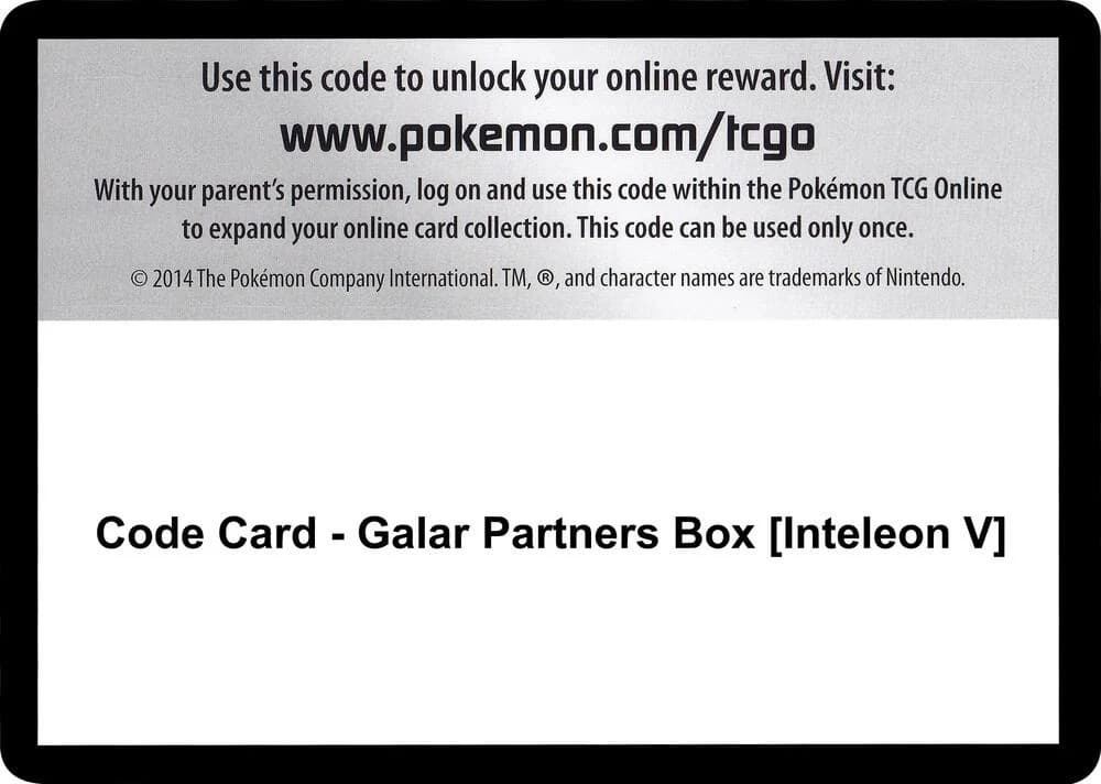 Code Card - Galar Partners Box [Inteleon V]