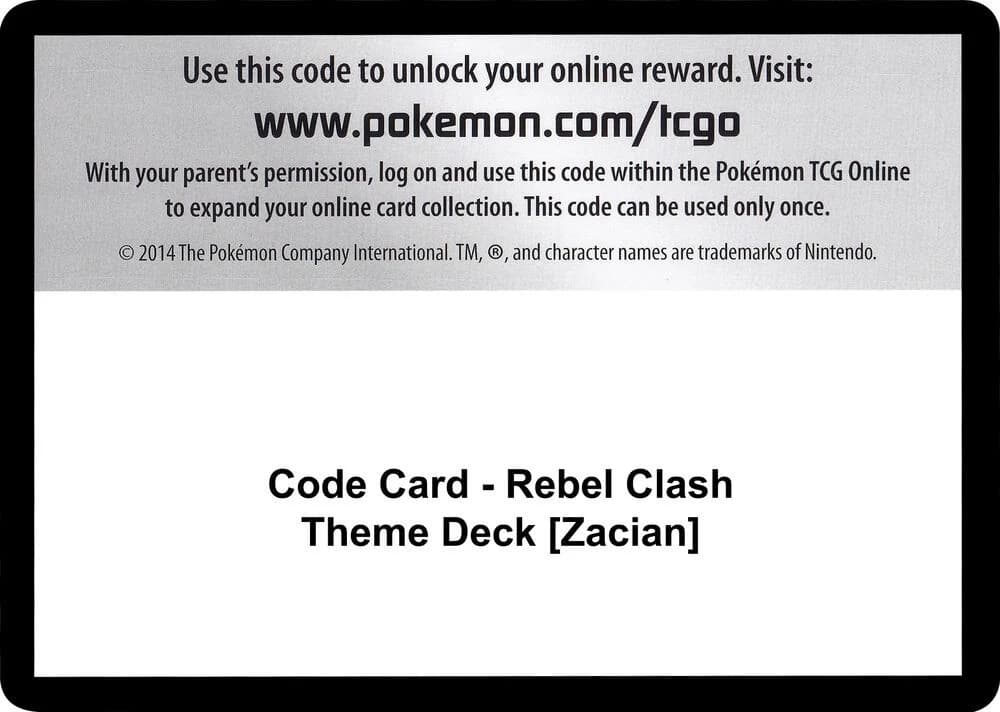 Code Card - Rebel Clash Theme Deck [Zacian]