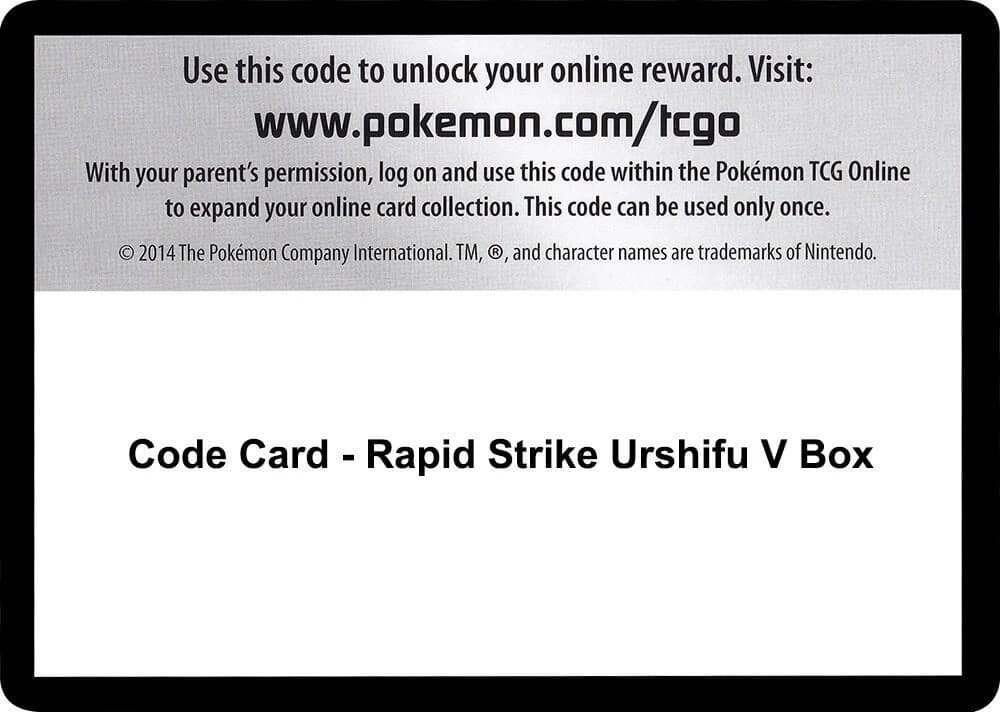 Code Card - Rapid Strike Urshifu V Box