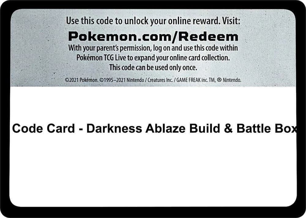 Code Card - Darkness Ablaze Build & Battle Box