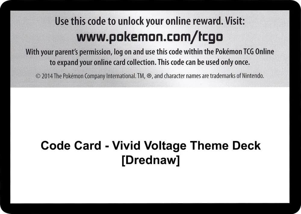 Code Card - Vivid Voltage Theme Deck [Drednaw]