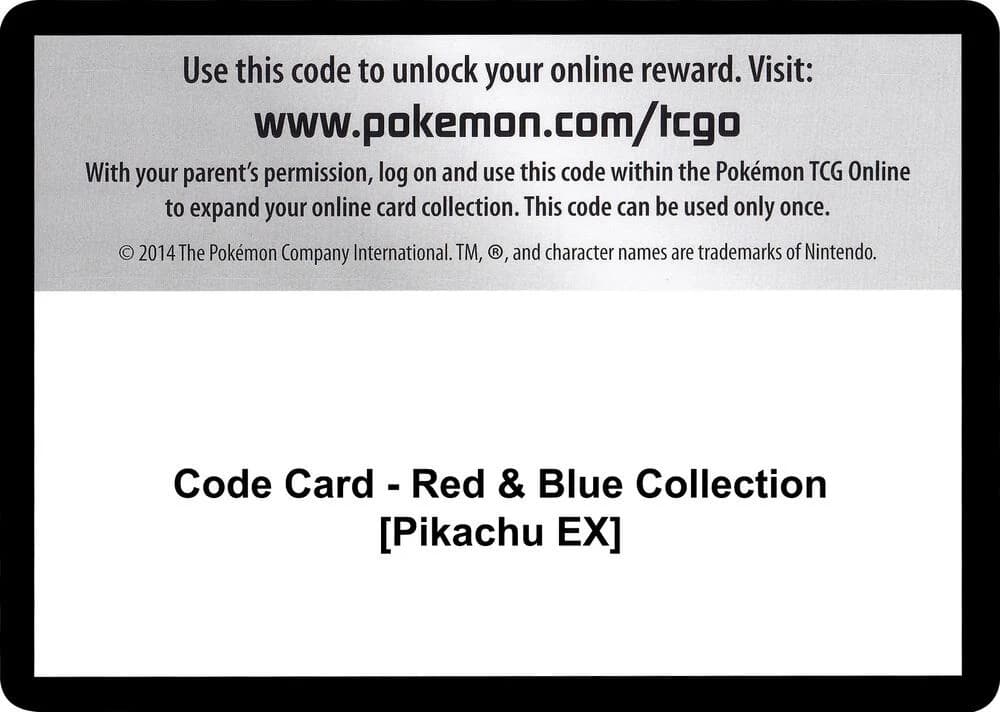 Code Card - Red & Blue Collection [Pikachu EX]