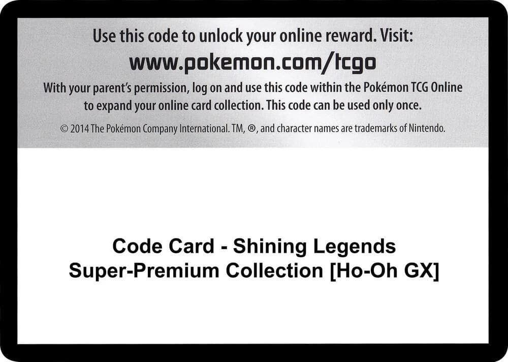 Code Card - Shining Legends Super-Premium Collection [Ho-Oh GX]