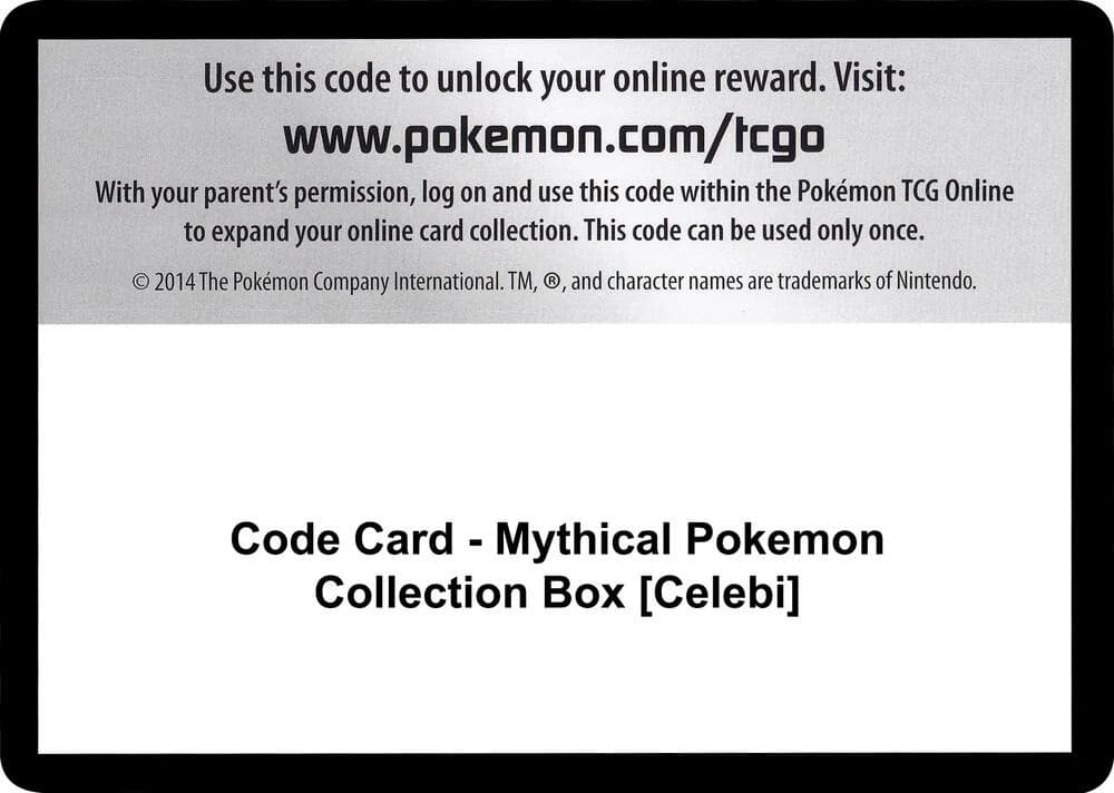 Code Card - Mythical Pokemon Collection Box [Celebi]