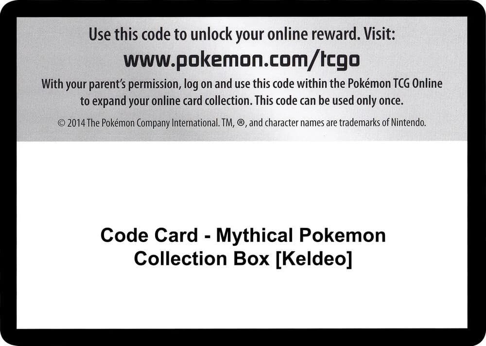Code Card - Mythical Pokemon Collection Box [Keldeo]