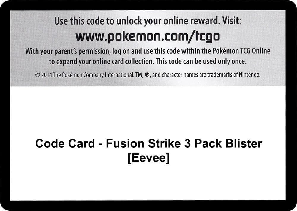 Code Card - Fusion Strike 3 Pack Blister [Eevee]