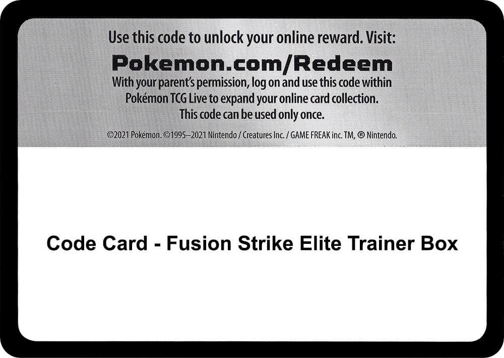 Code Card - Fusion Strike Elite Trainer Box
