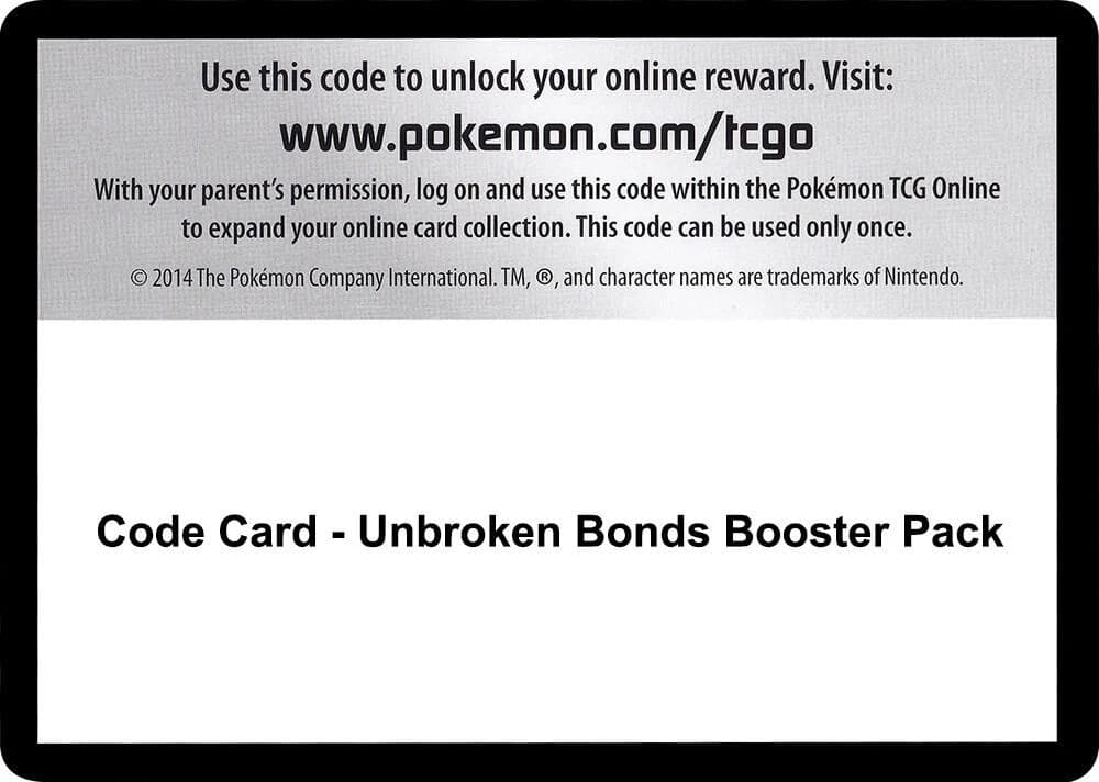 Code Card - Unbroken Bonds Booster Pack
