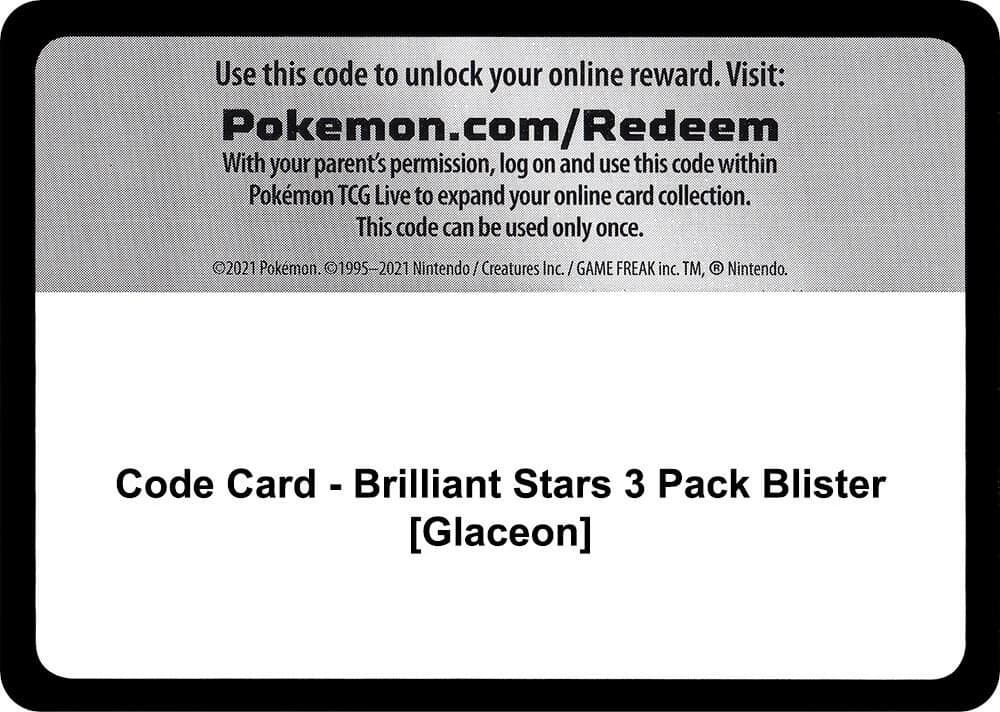 Code Card - Brilliant Stars 3 Pack Blister [Glaceon]