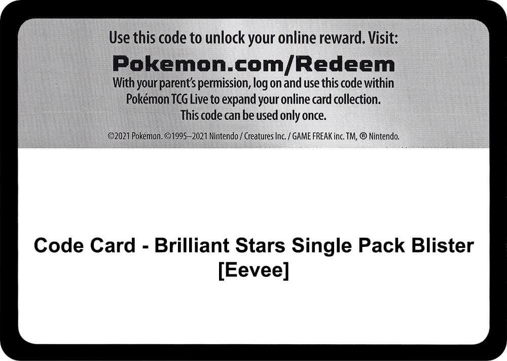 Code Card - Brilliant Stars Single Pack Blister [Eevee]