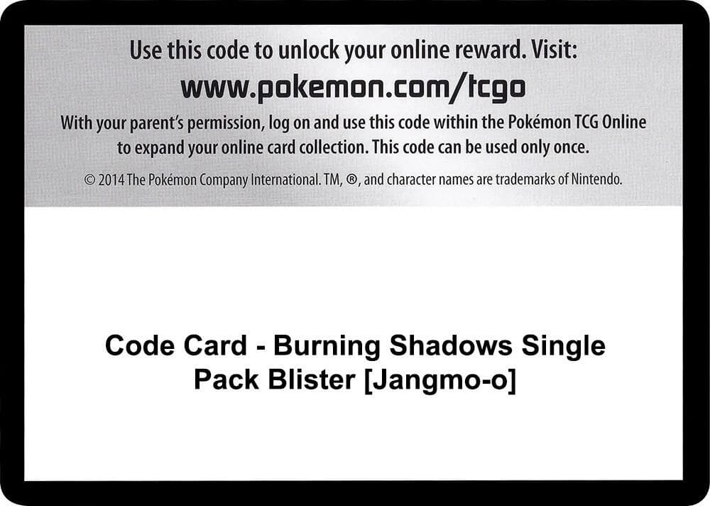 Code Card - Burning Shadows Single Pack Blister [Jangmo-o]