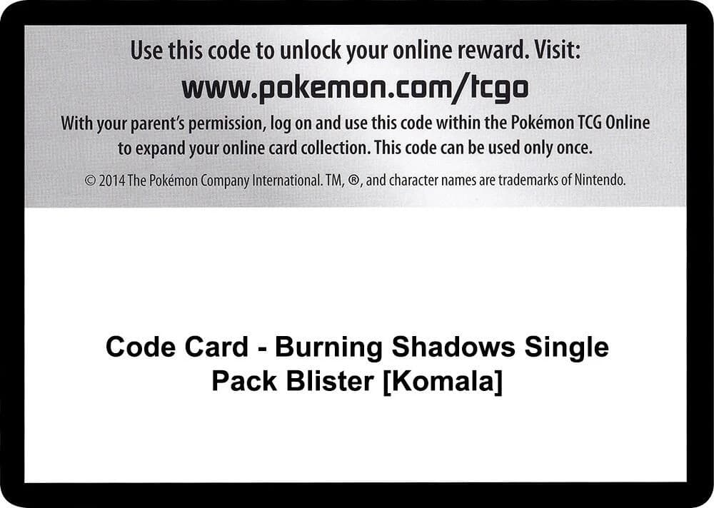 Code Card - Burning Shadows Single Pack Blister [Komala]