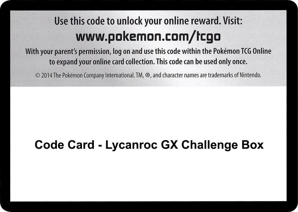 Code Card - Lycanroc GX Challenge Box