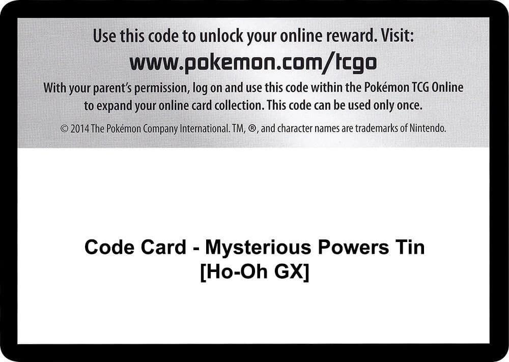 Code Card - Mysterious Powers Tin [Ho-Oh GX]