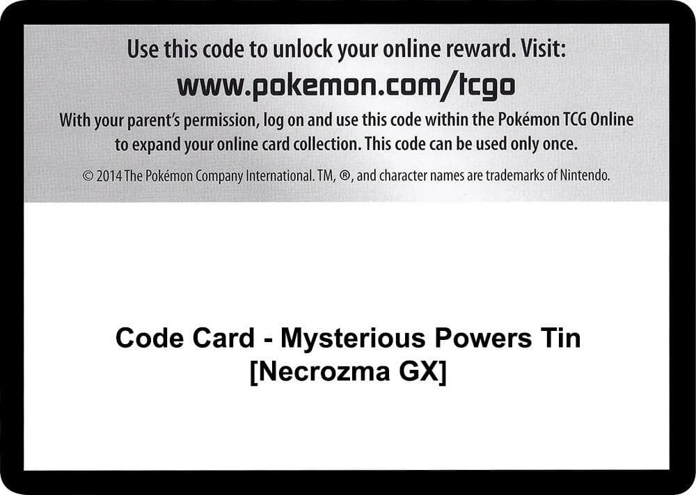 Code Card - Mysterious Powers Tin [Necrozma GX]