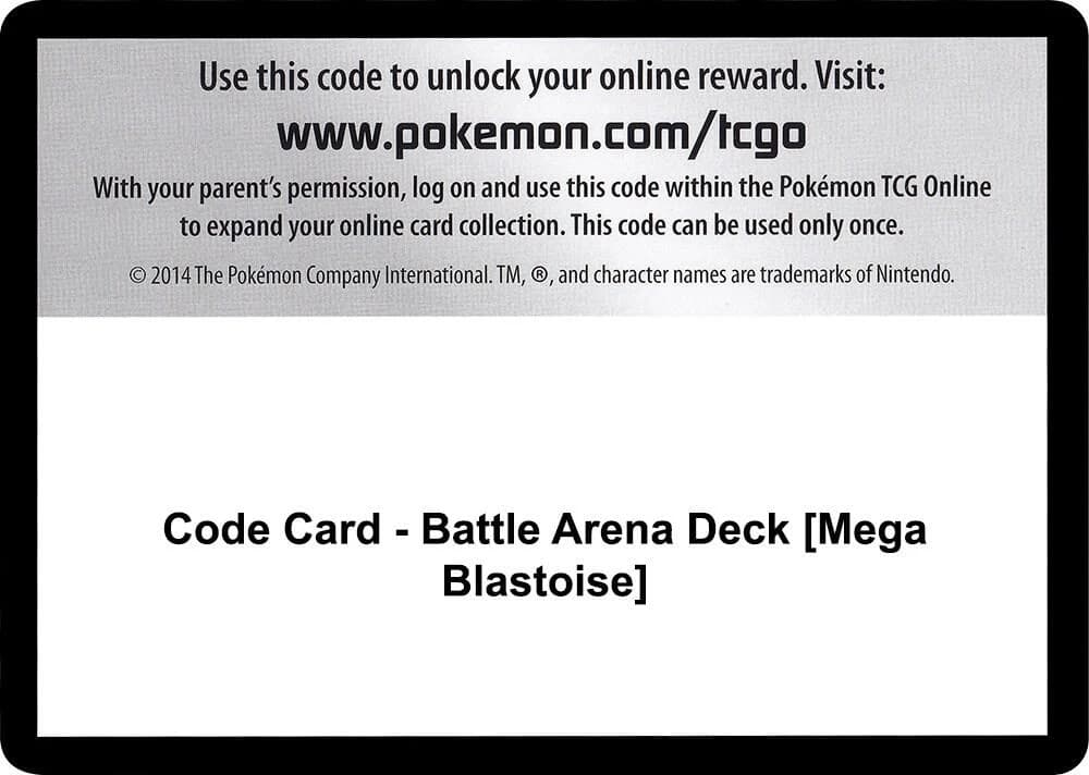 Code Card - Battle Arena Deck [Mega Blastoise]