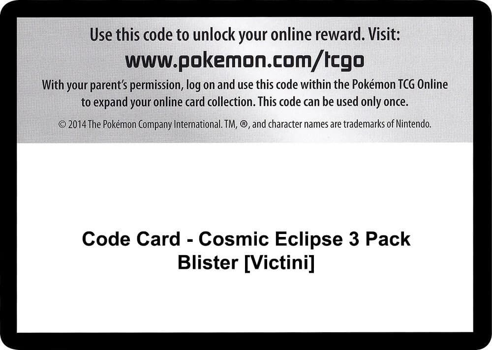 Code Card - Cosmic Eclipse 3 Pack Blister [Victini]