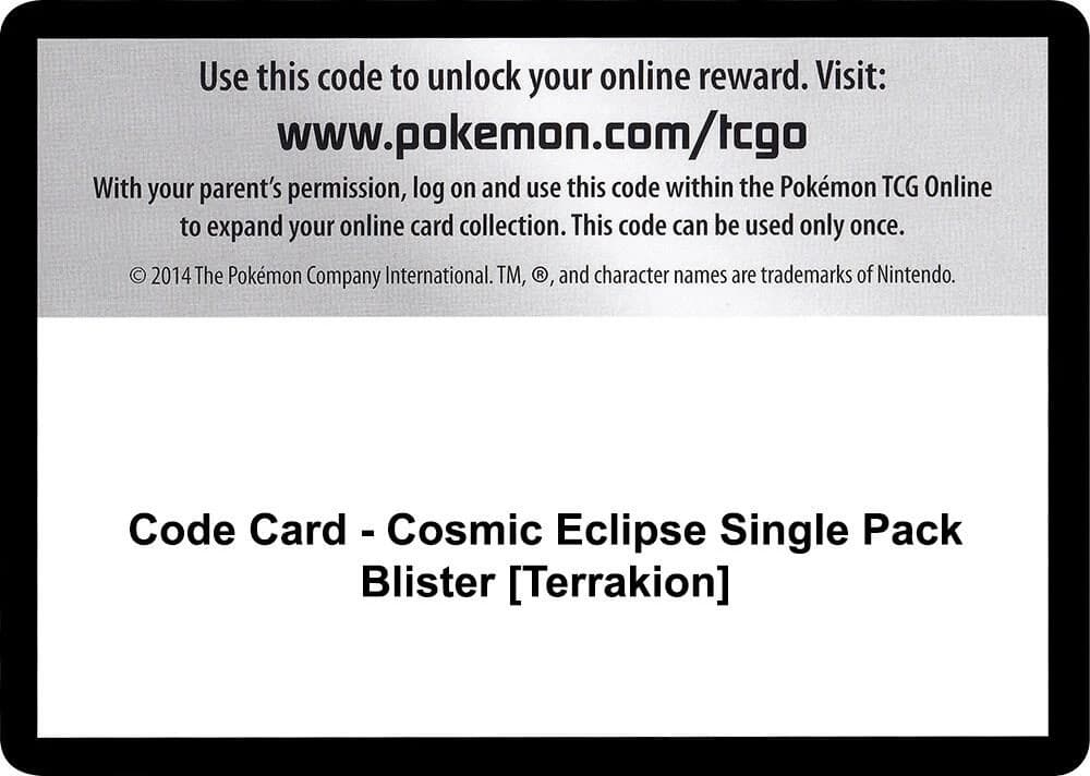 Code Card - Cosmic Eclipse Single Pack Blister [Terrakion]