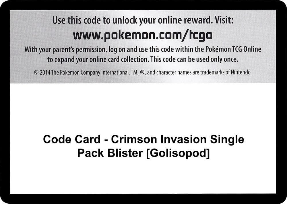 Code Card - Crimson Invasion Single Pack Blister [Golisopod]