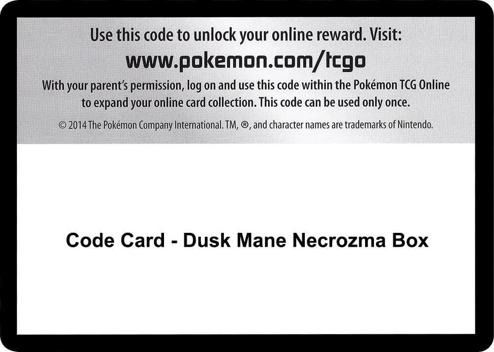 Code Card - Dusk Mane Necrozma Box