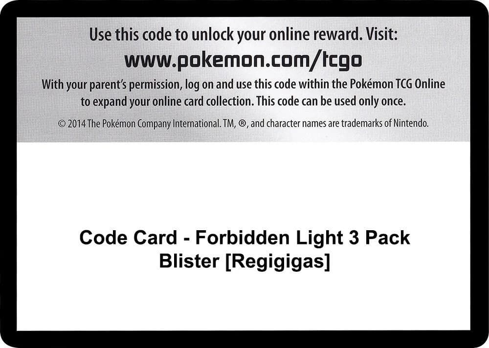 Code Card - Forbidden Light 3 Pack Blister [Regigigas]