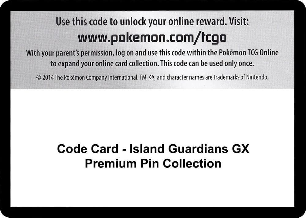 Code Card - Island Guardians GX Premium Pin Collection