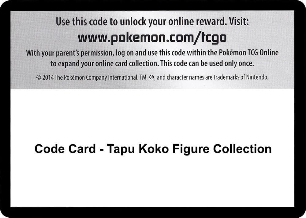 Code Card - Tapu Koko Figure Collection