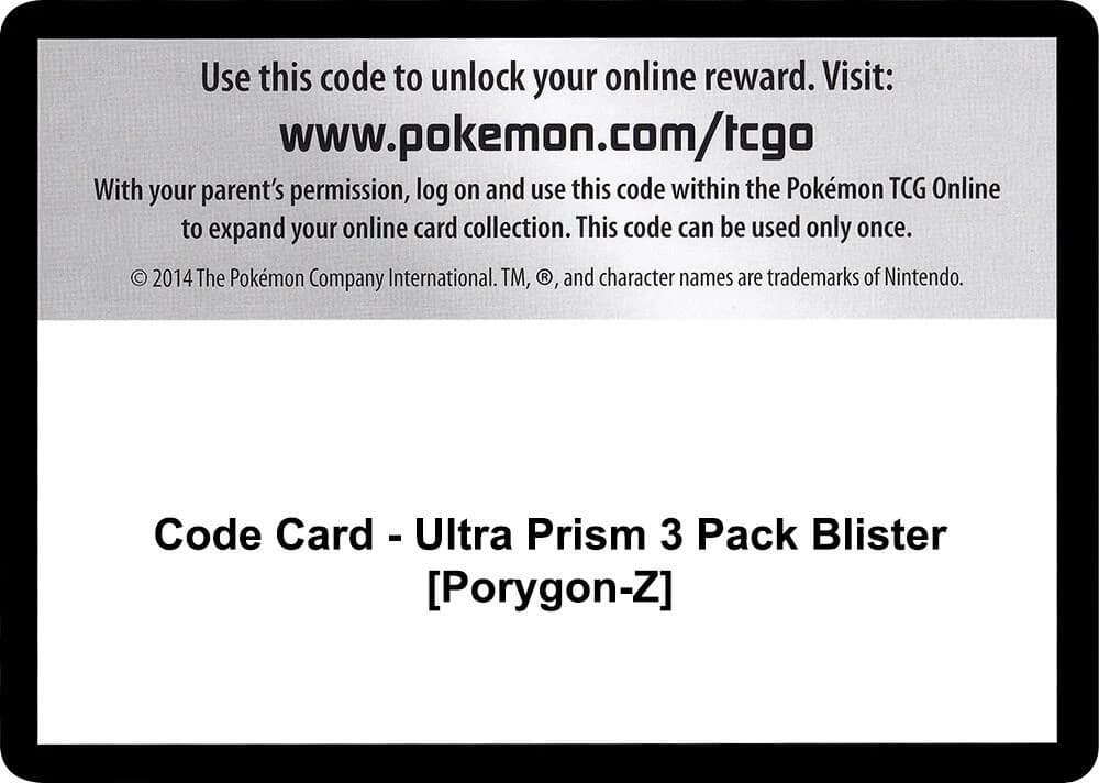 Code Card - Ultra Prism 3 Pack Blister [Porygon-Z]
