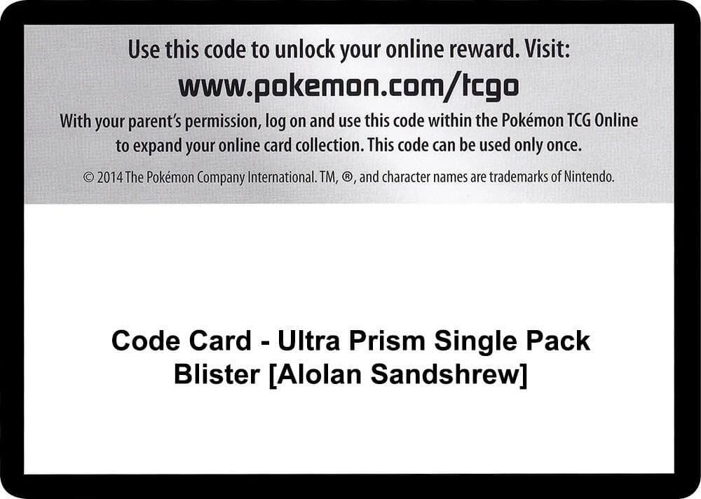 Code Card - Ultra Prism Single Pack Blister [Alolan Sandshrew]