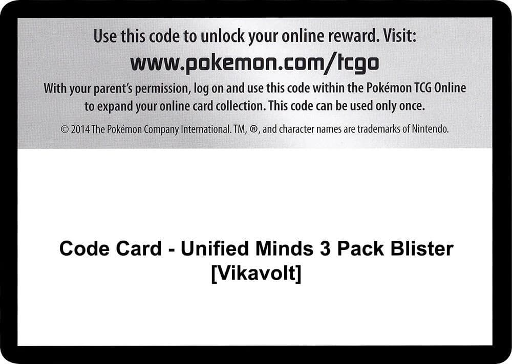 Code Card - Unified Minds 3 Pack Blister [Vikavolt]