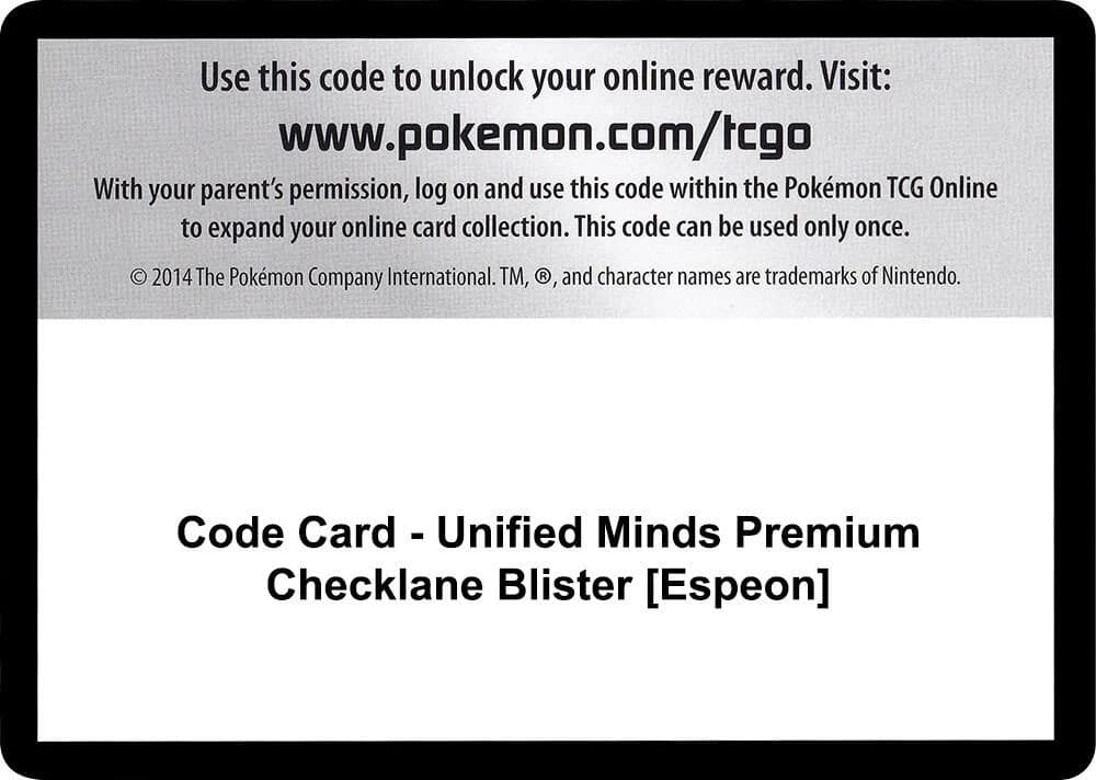 Code Card - Unified Minds Premium Checklane Blister [Espeon]