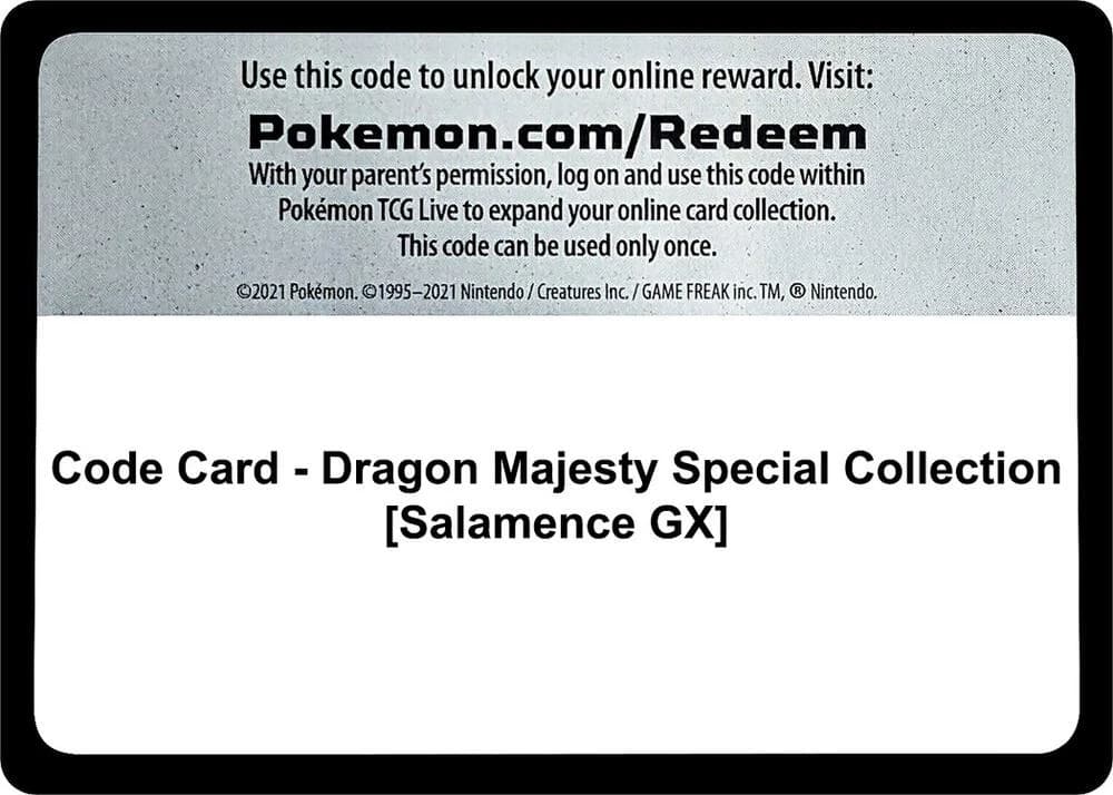 Code Card - Dragon Majesty Special Collection [Salamence GX]