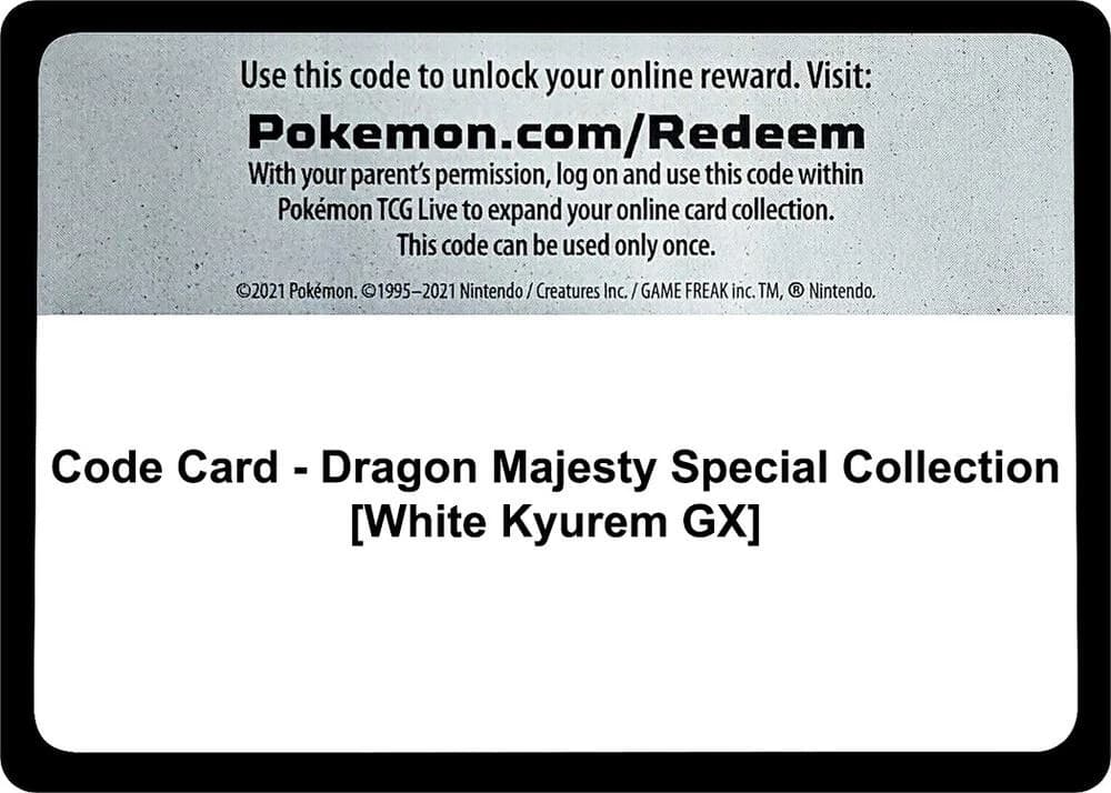 Code Card - Dragon Majesty Special Collection [White Kyurem GX]