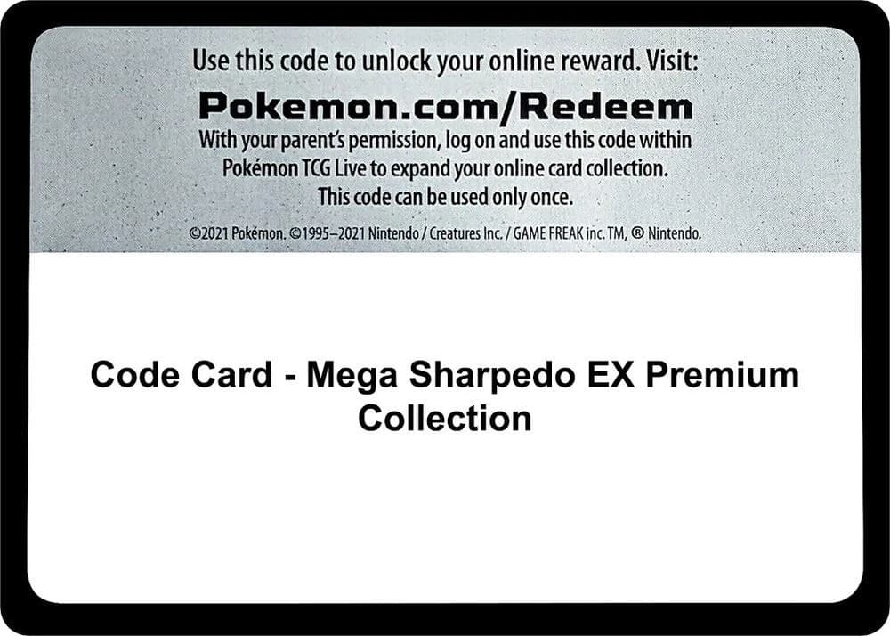 Code Card - Mega Sharpedo EX Premium Collection