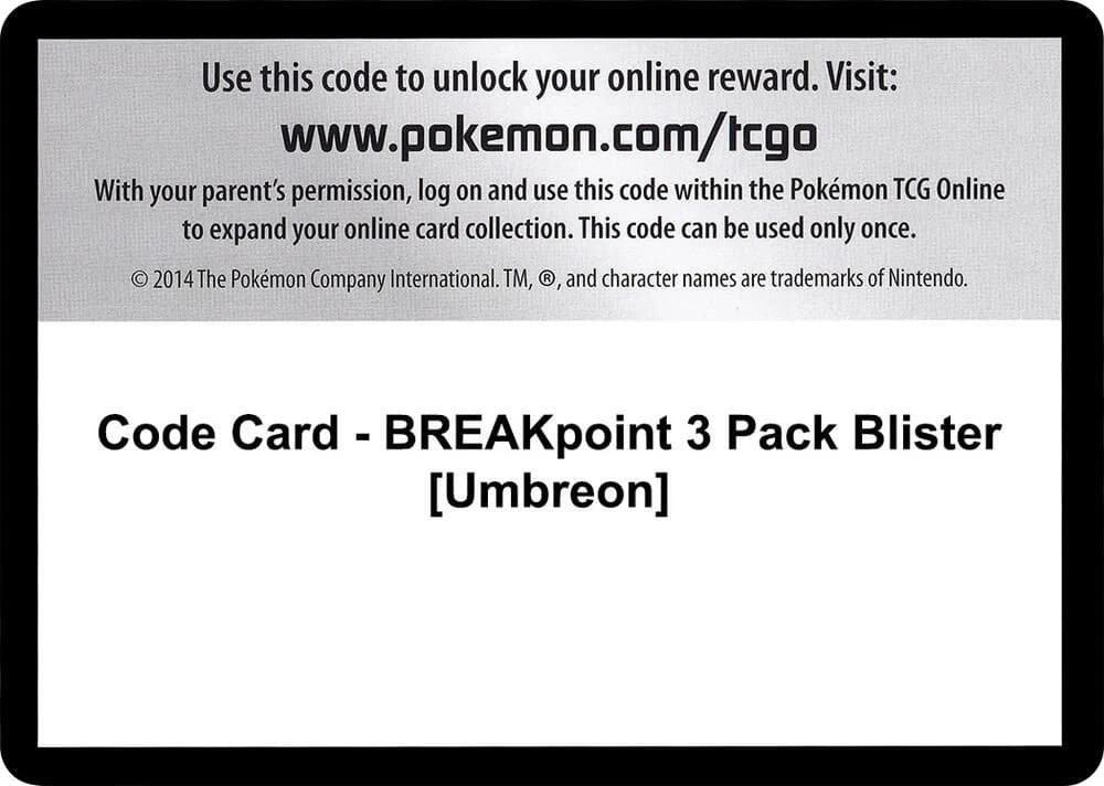 Code Card - BREAKpoint 3 Pack Blister [Umbreon]