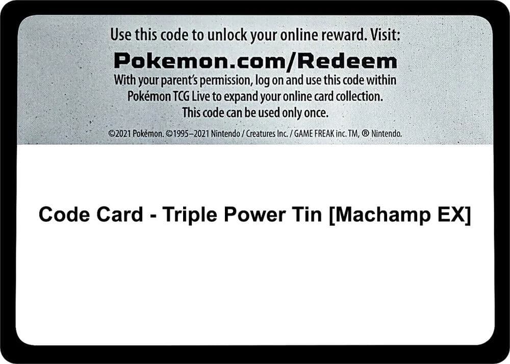 Code Card - Triple Power Tin [Machamp EX]