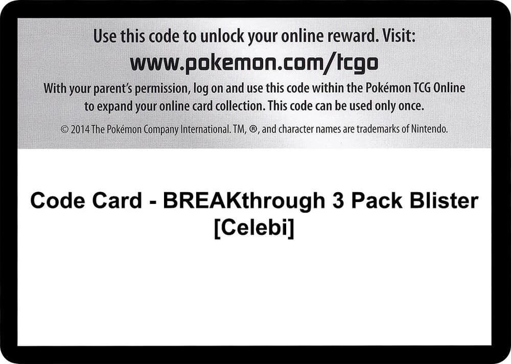 Code Card - BREAKthrough 3 Pack Blister [Celebi]