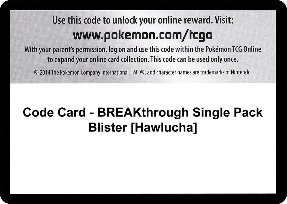Code Card - BREAKthrough Single Pack Blister [Hawlucha]