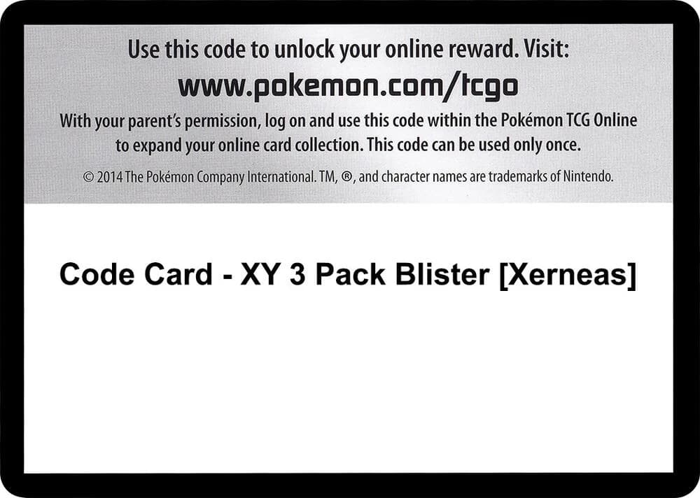 Code Card - XY 3 Pack Blister [Xerneas]