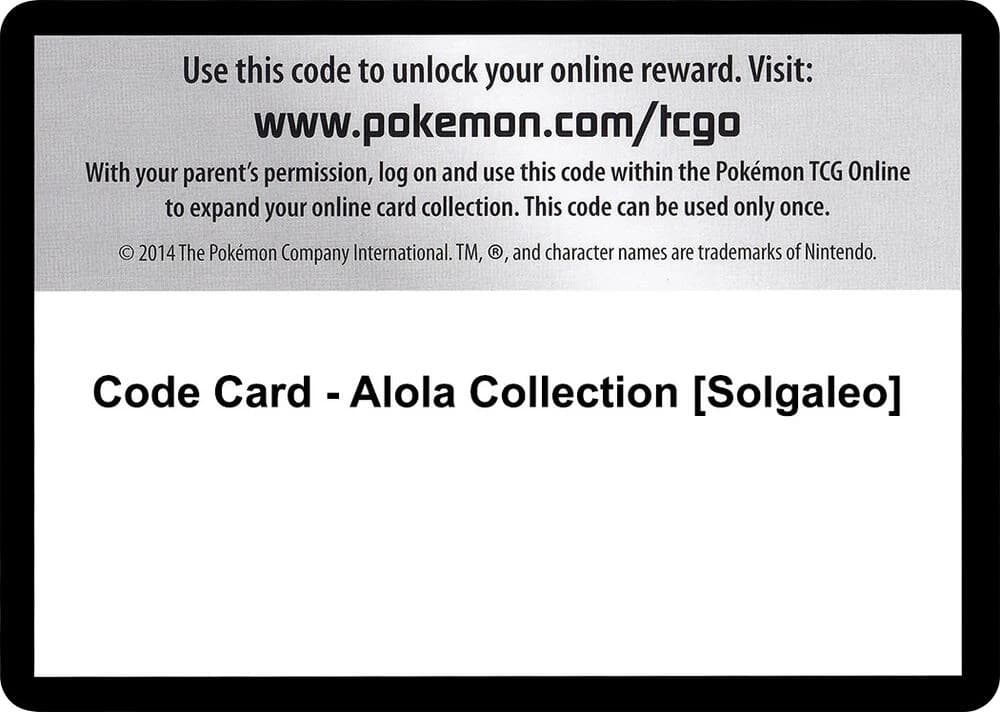 Code Card - Alola Collection [Solgaleo]