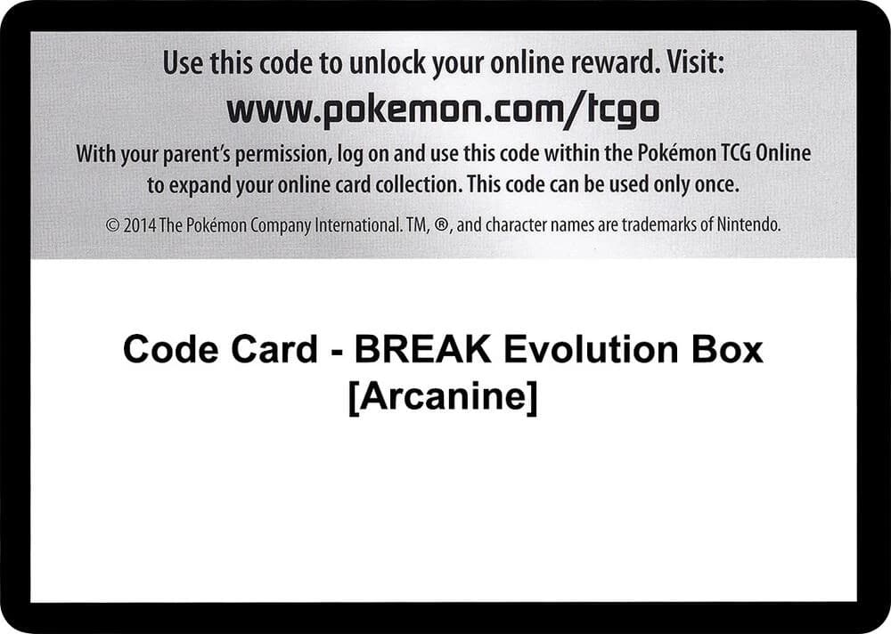 Code Card - BREAK Evolution Box [Arcanine]