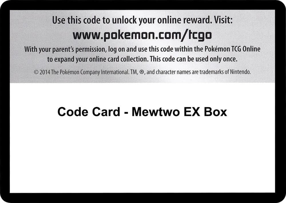 Code Card - Mewtwo EX Box