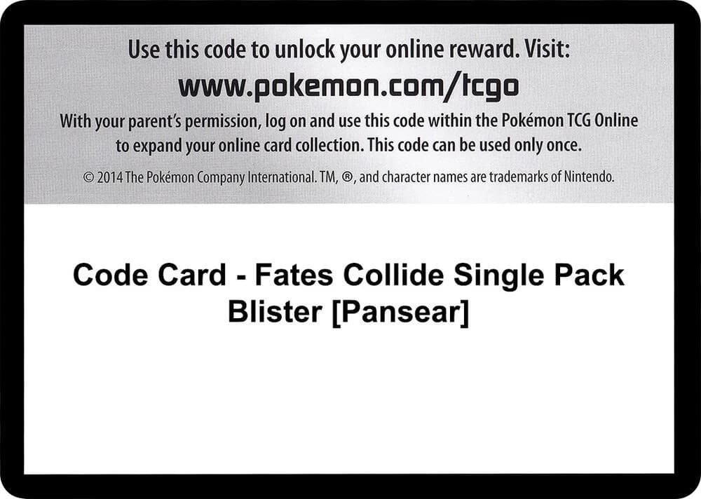 Code Card - Fates Collide Single Pack Blister [Pansear]