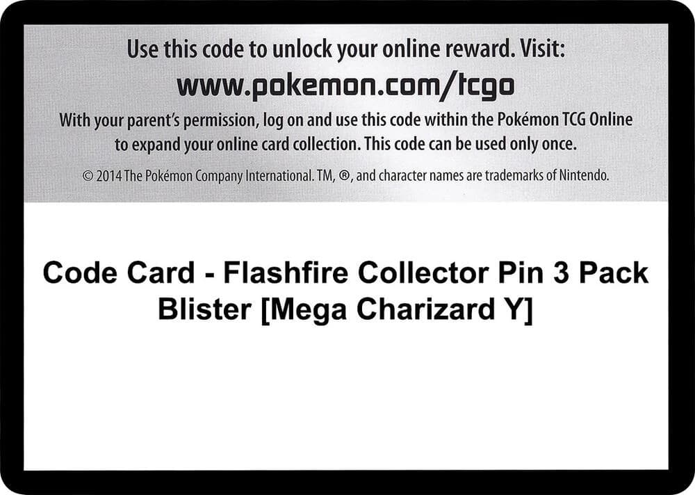 Code Card - Flashfire Collector Pin 3 Pack Blister [Mega Charizard Y]
